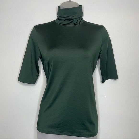 Catherine Malandrino Turtleneck 3/4 Elbow Sleeve Fitted Top - Picture 2 of 9